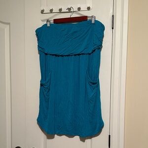 Strapless Turquoise Sun Coverup Dress